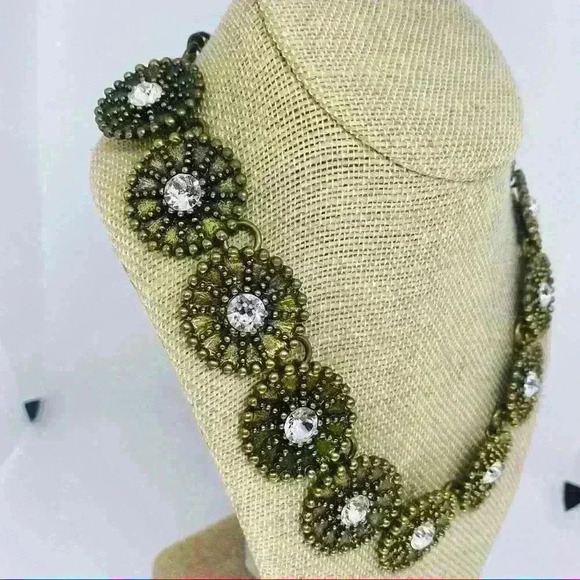 Vintage unique Avant garde medallion rhinestones - Picture 2 of 8